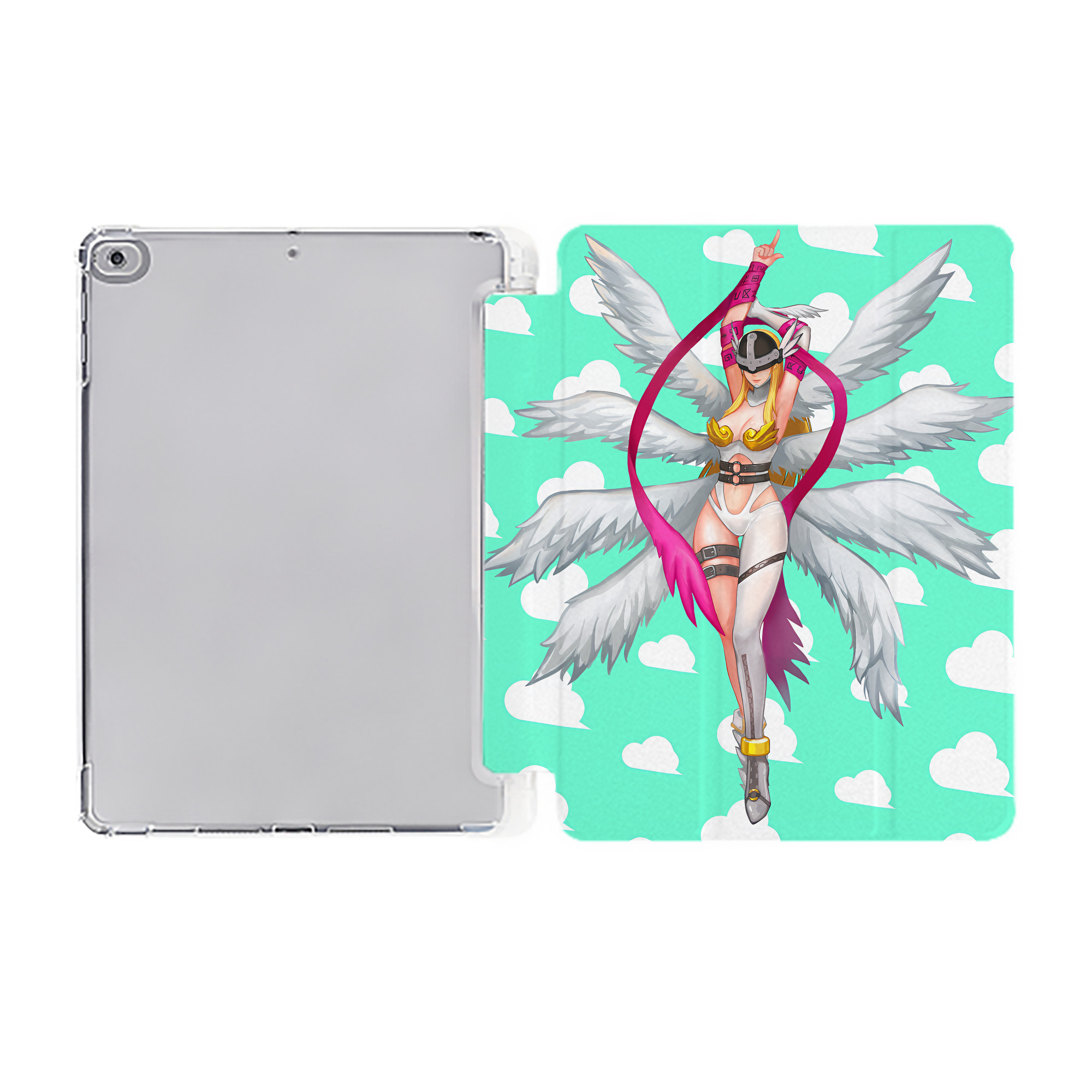 （画像用） Digimon デジタルモンスター/デジモン IPad ケース ペン収納付き 三つ折りスタンド PUレザー×シリコン 対応機種9.5/10.5/10.9インチ